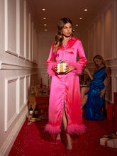 Lucien Feather Satin Shirt Dress
